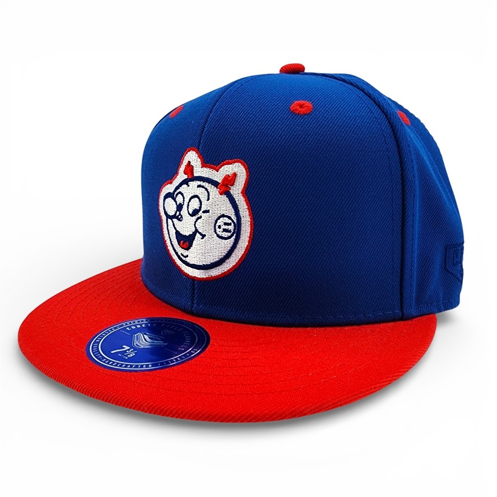 Reddy Kilowatt Hat‎ Ebbets Field Flannels Blue Red Fitted Cap Size 7 3/8 NEW